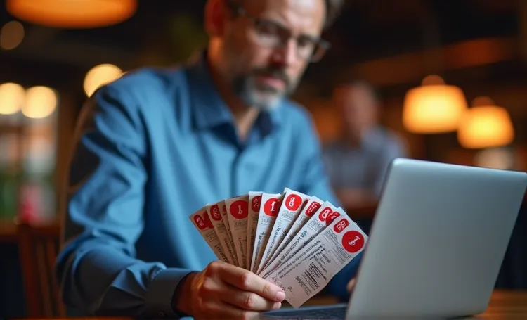 Man with betting tickets